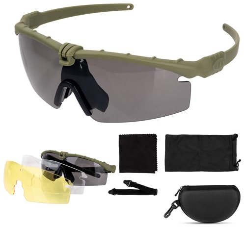 ToopMount Gafas de deporte Gafas de protección antiniebla, gafas de protección, gafas de conducción Gafas de seguridad anti-UV400 para ciclismo, senderismo y tiro (Green)
