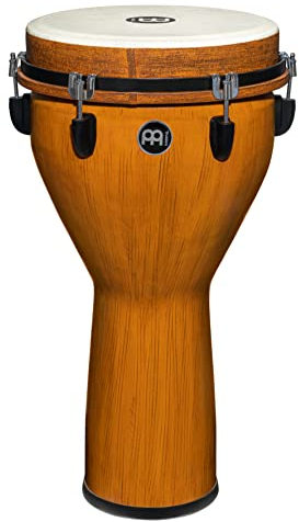 Meinl Percussion Jumbo Djembe Instrument - Große Handtrommel - Mechanisches Stimmsystem - Durchmesser 12 Zoll - Kunststoff, Braun (JD14BW)