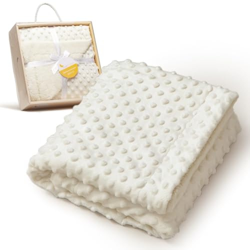 Interbaby Amazon - Coperta per neonati con fodera in sherpa - Bolle beige
