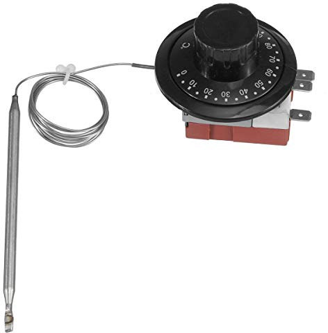 Riloer Termostato Capillare Universale Radiatore di Raffreddamento, TS-120SR Interruttore di Controllo della Ventola Regolatore di Temperatura Regolabile 0-120°C Riscaldamento/Raffreddamento