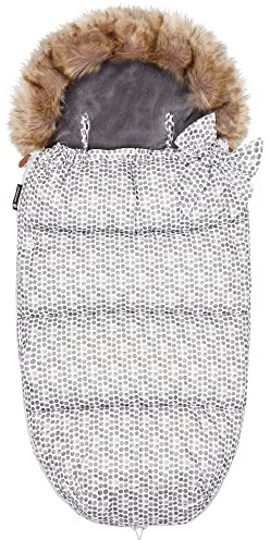 SPRINGOS Saco de invierno para bebé recién nacido con lazo 45 x 90 cm para cochecito, capucha con cinturón de piel sintética, aberturas con estampado de lunares
