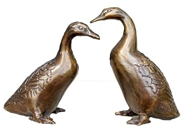 IDYL Bronze-Skulptur Paar Enten klein