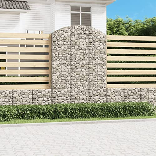 ZEYUAN Gabione mit Hochbogen, Gabionenkörbe, Gabionen Hochbeet, Steinkorb, Gabionengitter, Drahtkorb Für Pflanzen, Kräuterspirale Für Garten, 150x50x220/240 cm Verzinktes Eisen