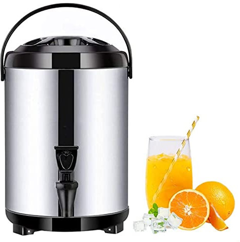 ANSNOW Heißwasserspender Mit Wasserhahn, Catering-Urne Aus Edelstahl,Tat-Wasserboiler, Kommerzielle Kaffeeurne, Isoliertes Fass, Isoliert Für 10–12 Stunden, Schwarz, 10 L