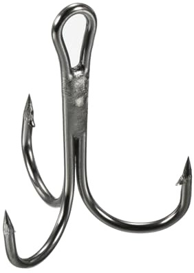 PATIKIL 4# Anzuelos Triples de Pesca, 10 Unidades, 3X Fuertes, Anzuelos de Pesca de Acero al Carbono, Curvados y con Púas para Agua Dulce y Salada, Color Negro