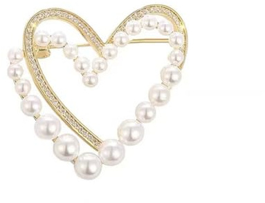 Herz geformte Perle Strass Brosche Hohl Revers Pin Süße Pin Doppelschicht Herz Pin für Frauen Kleid Kleidung Pullover Mantel Dekorative Hochzeiten Weihnachten Partys Schmuck