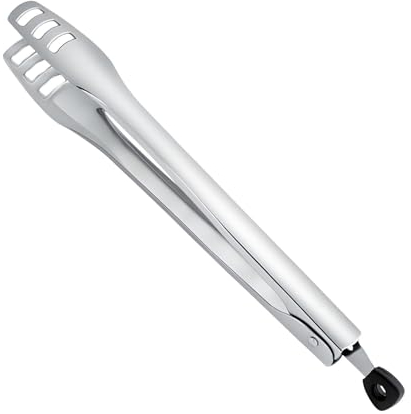 Metal Tongs For Cooking, Kitchen Tongs For Cooking - Heat Proof Cooking Tongs | Multipurpose Metal Tongs Non Slip with Ergonomic Grip, Lock, Resistant to C
