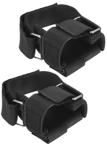PATIKIL Accesorio para pies de mancuerna, 2 paquetes de pesas ajustables para tobillos, correas de tobillo para mancuernas para levantamiento de pesas en los pies, negro