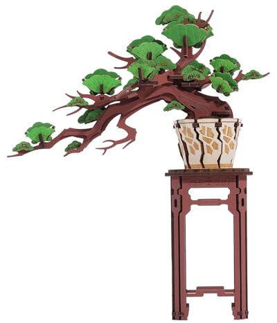 Rolife Model Kits - 3D Puzzle Artificial Tree Plants Evergreen Pine Bonsai Wooden Puzzles for Adults, Toy Building Sets Construction Kits for Adults, Build Your Own Aesthetic Home Decor Gifts