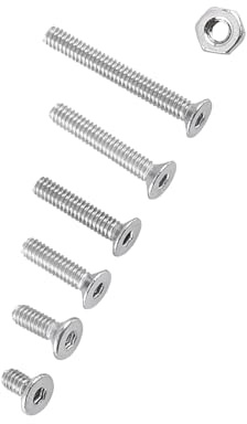 M2-Senkkopfschrauben mit Innensechskant, 250 Stück, Innensechskantschrauben, Bolzen mit Muttern-Sortiment, 250 Stück Cy-r-A2-Edelstahl, Flach, Normale Farbe, Vollgewinde-Schraube