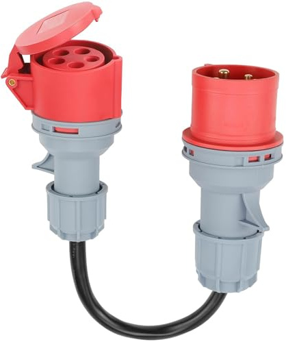 Cee Adapter, 16A Auf 32A Mit Phasenwende, 16A Kupplung Auf 32A Stecker Cee Adapter 5 Polig, Adapter Cee Stecker Kupplung 230V Mit 50 Cm Kabellänge & Ip44 Schutz, Für Elektrofahrzeuge, Ev Ladegerät