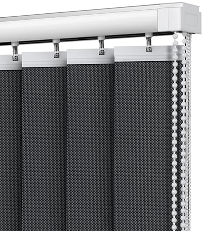 LRYELWA Cortina Lamas Verticales Translúcida para Ventana,Estor de Privacidad Térmica Opaca Anti UV,Persianas Verticales Blackout para Puerta Corredera Balcones,con Accesorios (90cm x 120cm)