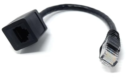 DRUT RJ45 Ethernet Extension Cable, 15cm Cat6 Male to Female | Network Adapter Cable, High-Speed LAN Patch Cord Extender, Router, Switch, Modem, PC, Gaming Devices