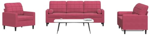 ZQQLVOO Samt Sofagarnitur 3-Sitzer mit Hocker, Modernes Sofa Set Metallgestell Bequem Sessel Couch für Wohnzimmer, Graue Polstergarnitur