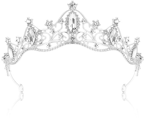 Raxfekro Krone Damen, Tiara Hochzeit, Krone Braut, Kristallkrone Strass Krone, Hochzeit Diadem für Hochzeiten, Abschlussbälle, Festumzüge, Prinzessinnenpartys, Geburtstagsfeiern Usw