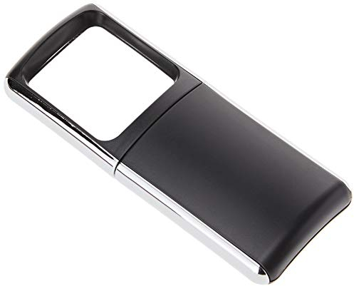 Wedo 2717501 Lupe eckig (mit LED Beleuchtung inklusiv Batterien) schwarz, 11,2 x 5,0 x 1,3 cm