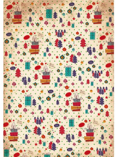 Weihnachtsgeschenkpapier - 3 Bögen romantisch nostalgisch retro