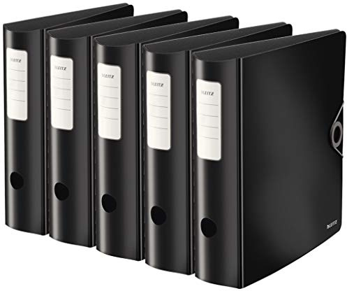 Leitz Qualitäts-Ordner ActiveSolid 104710 (Schwarz, 5er Pack)