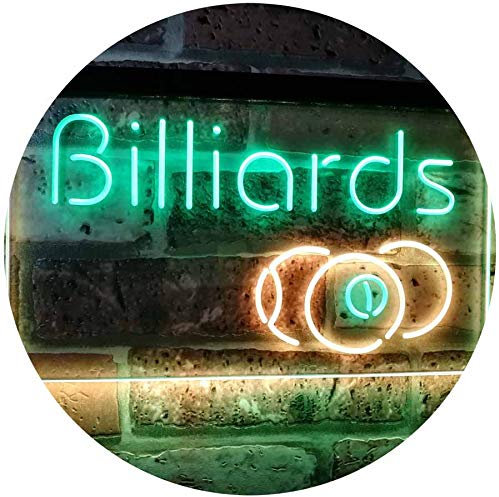ADVPRO Billiards 9 Ball Game Room Pool Snooker Décor Man Cave Dual Color LED Barlicht Neonlicht Lichtwerbung Neon Sign Grün & Gelb 600 x 400mm st6s64-i2590-gy