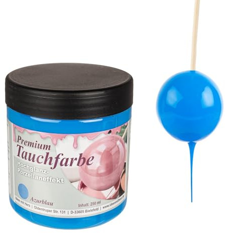 Ideen mit Herz Premium-Tauchfarbe mit Hochglanz-Porzellaneffekt | 250 ml (azurblau)