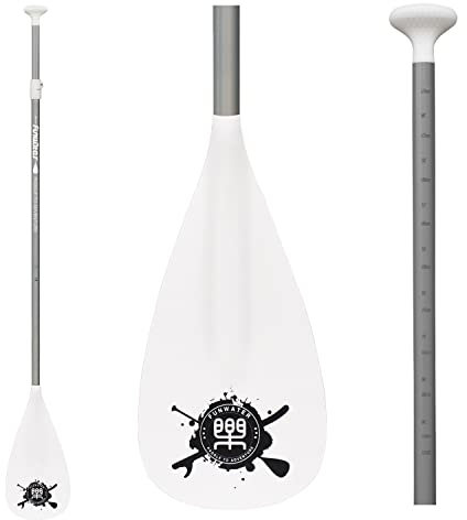 FunWater SUP Paddel Verstellbares Stand Up Paddle 3-teiliges oder 4-teiliges Schwimmendes Tragbares Paddelbrett aus Legierung Langlebig und Verstaubar (Weiß, Einzelblattpadde)