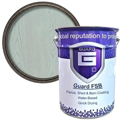 Guard Fence Shed Barn Paint Water Based With UV & Water Protection - Multiple Sizes and Colours (Duck Egg Blue, 5 Litre)