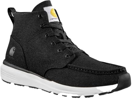 Carhartt Haslett Canvas Men's Chukka Boots - Moc Toe Work Boots for Men with Lightweight LWD Midsole, Arch Support Footbed and FastDry Lining, Black - 10.5