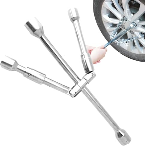 Faltbarer Radschlüssel | Radlaschenschlüssel | Kreuzschraubenschlüssel | Reifen-Klappmutternschlüssel, 4-Wege 17 19 21 23 mm Klappschlüssel | Faltbarer Kreuzschlüssel, Auto-Radschlüssel