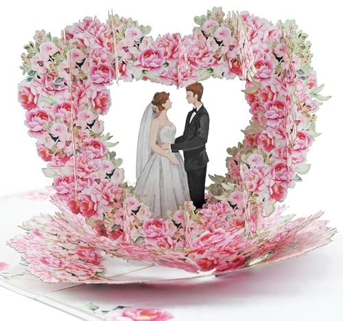 Favour Pop Up® - eine romantische 3D Hochzeitskarte, Glückwunschkarte zur Hochzeit, auch für Geldgeschenk oder Gutschein. XP958 …