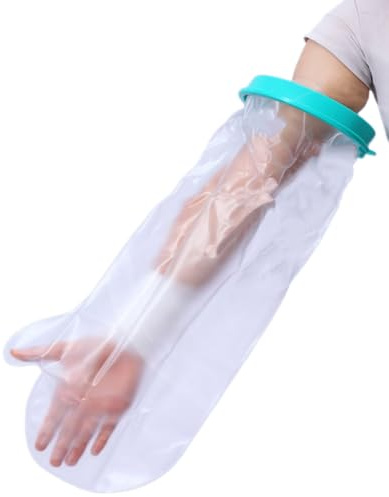 Protector de ducha para brazo adulto, reutilizable, para brazo de yeso, de manga corta, para ducha, mantiene tus brazos secos, cubierta protectora de brazo de silicona suave para el cuidado de heridas