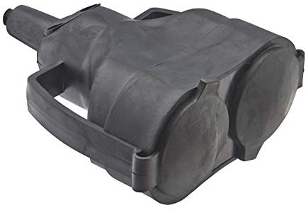 DEBFLEX - Double Fiche Femelle Electrique Etanche - Fiche Electrique 2P+T 16A - Remplacement ou Création Branchement sur Câble - En Caoutchouc - Noire - 120 x 55 x 55 mm