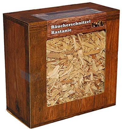 Landree Räucherschnitzel Kastanie WoodCuttings, 3L Box, Familien BBQ-Holzhof aus Schleswig-Holstein