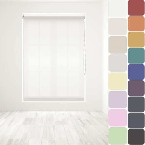 Straight Edge Dim-Out Roller Blind - Easy Fit Home Office - 120cm Width x 160cm Width Drop - White