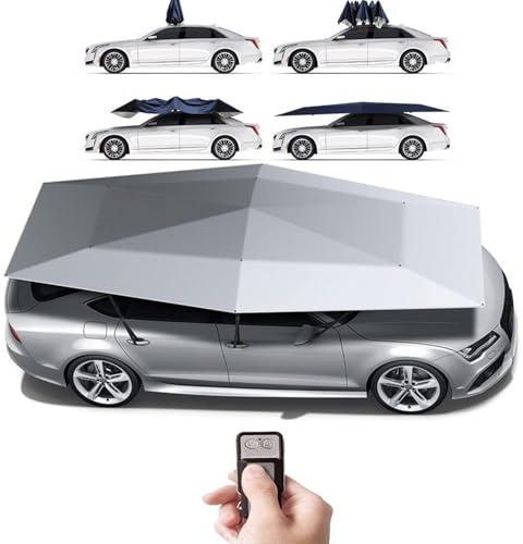Vollautomatisches Ferngesteuertes Autozelt, Tragbares Autoschirmzelt, Wasserdicht, Hagelschutz, Anti-Hochtemperatur,Grey4.2m