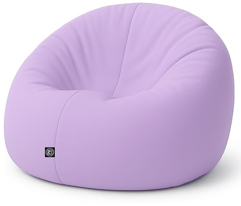 PATCH HOME 2-i-1 sittsäck fåtölj – gaming saccosäck med dragkedja – redan fylld, ergonomisk och robust för barn och vuxna (lila, 155 cm)