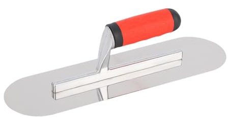 kowaku Glättkelle Spachtelkelle Putzkelle Und Maurerkelle Aus Rostfreiem Edelstahl mit Rundem Kopf Zur Schonung von Oberflächen für Verputzarbeiten Und Den, 35cmx10cm