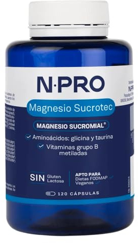 NPro SALUD INTESTINAL Magnesio Sucrotec 120 Cápsulas – Suplemento SideMag® Sucrosomial 304mg + Vitaminas B Completo y Aminoácidos – Alta Absorción para Apoyo Estreñimiento y Estrés