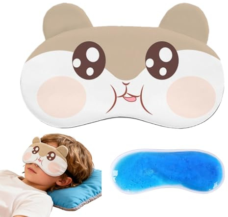 Máscaras para los ojos lindos para el sueño,Máscara De Noche Anti-Luz Con Bolsillo De Gel Refrescante | Cubierta De Ojos Dibujos Animados - Para Viaje en Avión Siesta Relajación y Descanso