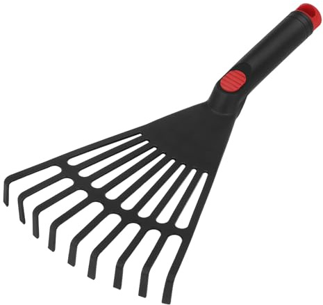 Toddmomy Râteau à Feuilles Petit Format en Plastique avec Manche Confortable, Outil de Jardinage Manuel pour Ratisser Feuilles Mortes, Léger et Pratique pour Entretien Extérieur, 1 Pièce