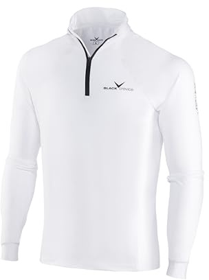 Black Crevice Herren Skirolli Zipper Shirt, weiß/schwarz, XL
