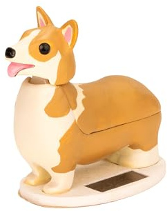 Kikkerland Elroy Soldriven hund Corgi Queens bästa vän fönster heminredning solfångare prydnad statyett leksaksstaty blandade – 2 stilar, ett slumpmässigt val