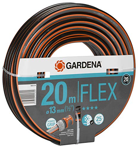 Gardena Tubo Acqua da Giardino Comfort Flex da 13 mm (1/2) 20 m, Tubo Flessibile con Maglia a Spirale Rinforzata, Pressione di Scoppio 25 Bar, Resistente al Gelo e ai Raggi UV (18033-20)