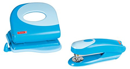 Büroset Bestehend aus Bürolocher + Heftgerät / Farbe: aqua blau