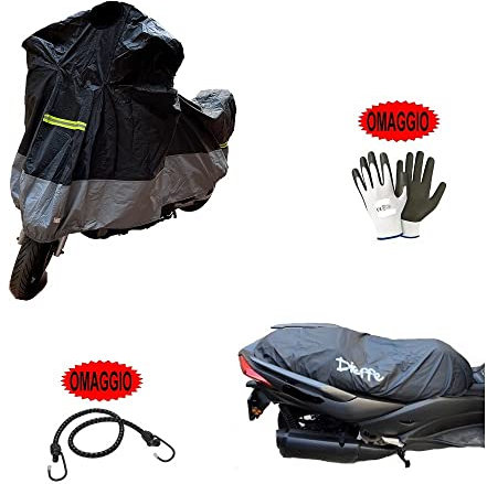 Compatible con Kymco Agility 125 Carry Funda para Moto 232 x 100 x 125 cm + Funda para sillín 110 x 68 cm Talla L Funda Afelpada Impermeable antiarañazos Universal para Moto Scooter Maxiscooter