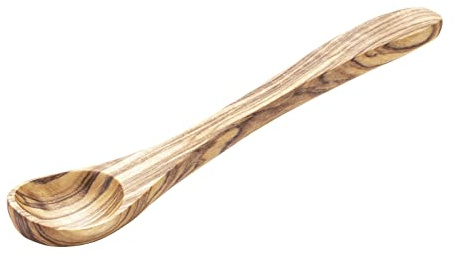 APS Lot de 2 cuillères - Olive - Longueur : 14 cm - Bois d'olivier (chaque pièce est unique, la couleur et le grain peuvent différer.)
