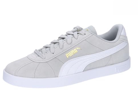 PUMA Unisex Club II Trainers, Glacial Gray-PUMA White-PUMA Gold, 9