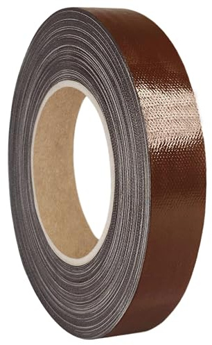 KS24 Products Gaffer Tape - Cinta adhesiva de tela, gran selección de colores y anchuras, fuerte adhesivo y removible, marrón - 12 mm x 50 m
