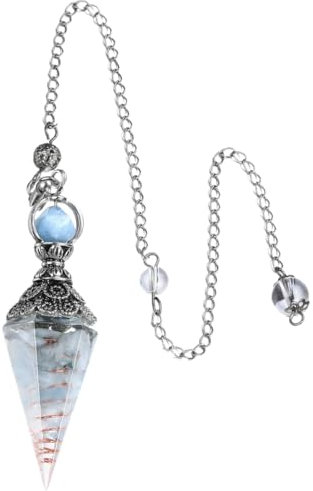 UEAVOID Pendule en Pierre de Guérison,Pendule Hexagonale en Cristal,Pendule Chakra Divinatoire,Pendule Divinatoire,Pendule de Thot,pour Reiki Healing Dowsing Scrying Balance Bracelet (Aquamarin)