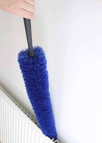 RADIATOR CLEANING BRUSH LONG REACH MICROFIBRE DUSTING BRUSH FLUFFY 80CM'S CLEANS DOWN BACK OF RADIATORS & INBETWEEN GRILLS/VENTS FLEXIBLE