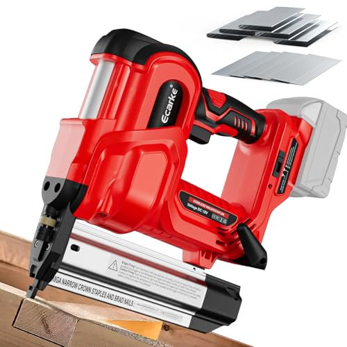 Ecarke 2 Electric Nail Gun Compatible with Milwaukee 18V Battery(No Battery),2 in 1 Cordless Brad Nailer Stapler with 1000 Nails,18 Gauge Nail Gun Battery Powered,2 Firing Modes for Trim Wood DIY